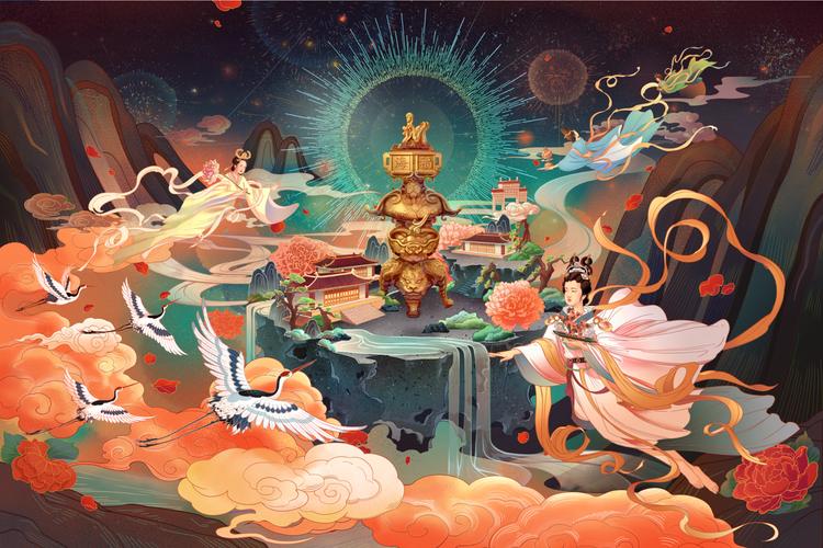 永乐宫插画系列——《天宫赐福》