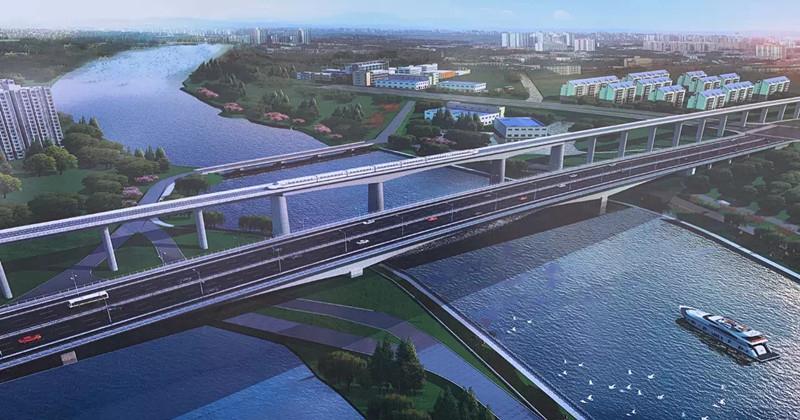 秦淮河上再架"飞龙",南京江宁站前路跨秦淮河桥项目开工