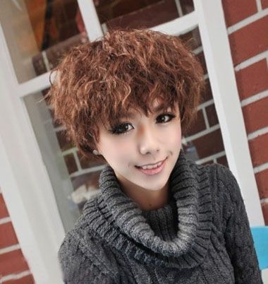 女士短发全头烫发发型女生烟花烫短发造型图片
