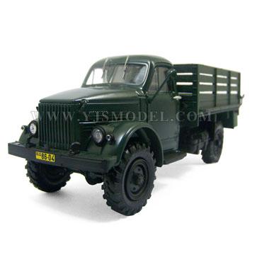 嘎斯63军用卡车 汽车模型 1:43 dip gaz-63 深绿色