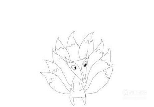 怎样画一只小九尾狐的简笔画