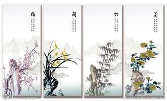 梅兰竹菊a4纸竖版手抄报 手抄报简单又漂亮