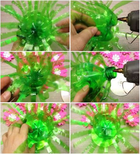 怎样用饮料瓶手工制作过年盆栽纸花