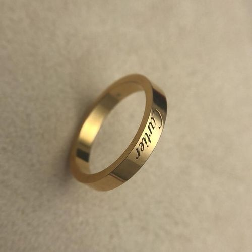 cartier 卡地亚logo字母版18k黄金51号戒指