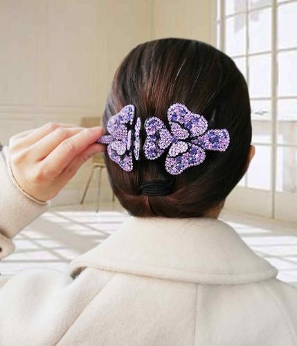 中年高端卡子发夹妇女大气老年人奢华带钻镶钻发饰