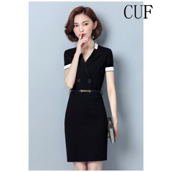 cuf 香港潮牌女装 夏季商务白领职业装连衣裙房地产面试正装美容院