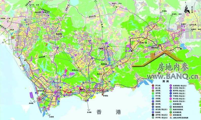 深圳地铁新规划"简析:大前海,高新区成新心
