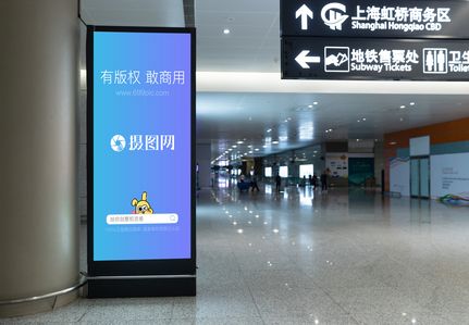 地铁站广告牌样机图片素材