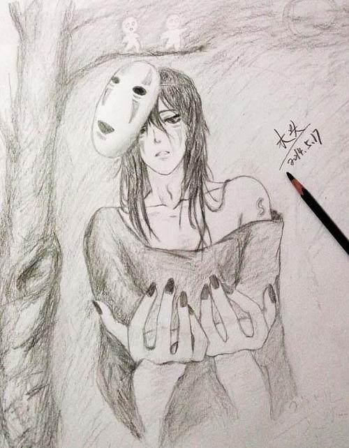 临摹画__面具男