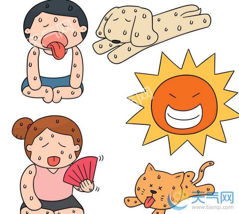 天气热流汗图片 2018天气太热夸张图片流汗卡通图集