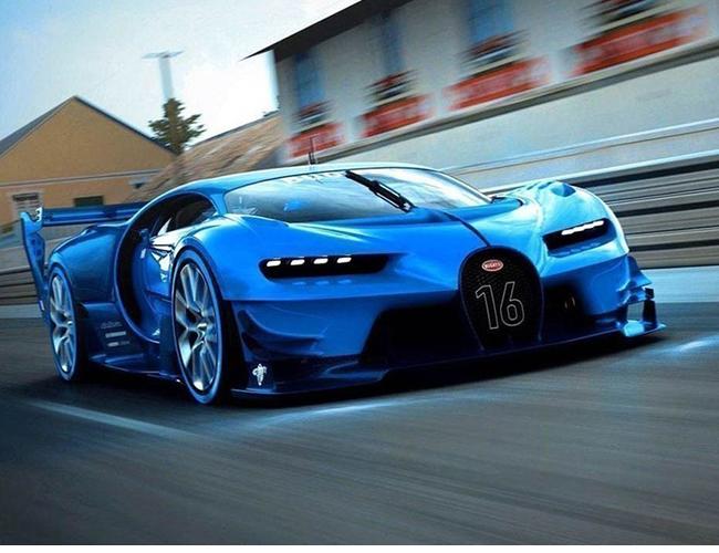 博禹车模 布加迪v-gt概念版 1:12 蓝色 高端手版 树脂模型