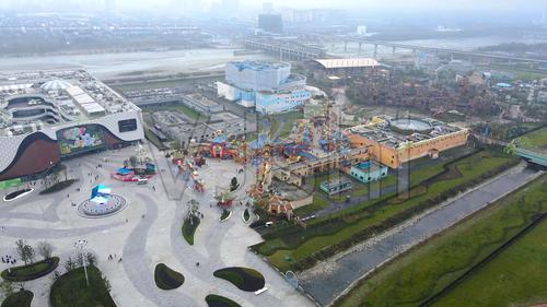 成都都江堰融创文旅城航拍4k_3840x2160_高清视频素材