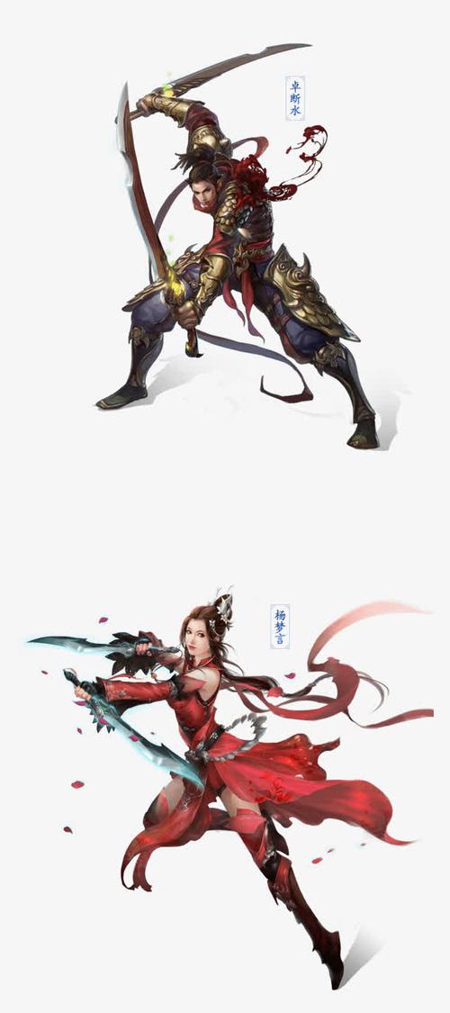 持双刀游戏人物图片