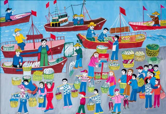 杨小香《码头早市》