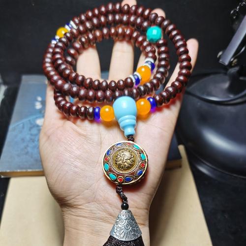 高油满包紫金钵盂金碗菩提子手串108颗佛珠手链男女念珠文玩配饰