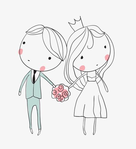 简笔画 花束 西式婚礼 【本作品下载内容为: 新郎新娘模板】,其他内容