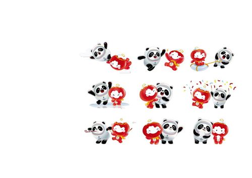 北京冬奥吉祥物"冰墩墩""雪容融"合体表情包9个