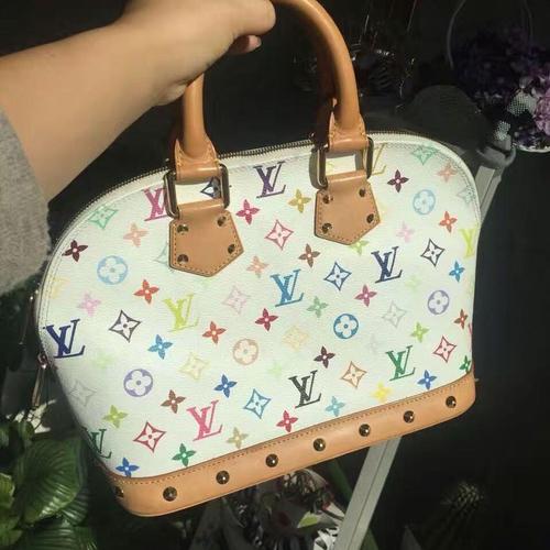 lv路易·威登白三彩alma手提包