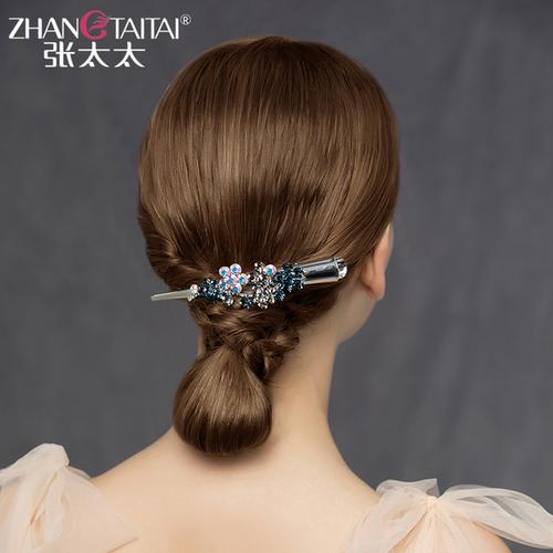 购客发夹女后脑勺抓夹韩国水钻钻牛角夹大号一字夹子头饰品盘发鸭嘴夹