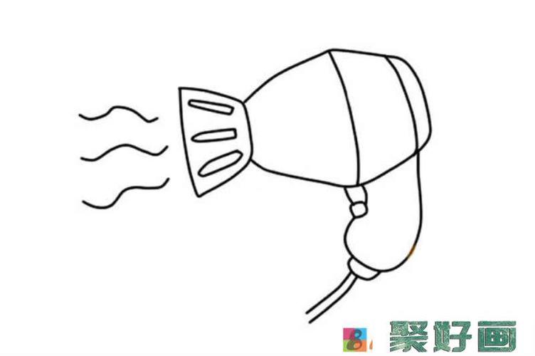卡通吹风机简笔画彩色图片怎么画简笔画教程