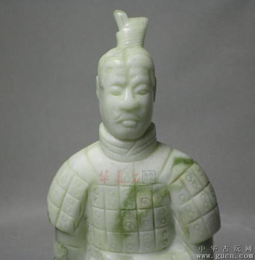 蓝田玉兵马俑摆件(成色好,工艺精)