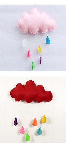 厂家直销毛毡云朵挂件 手工无纺布云朵雨滴吊饰幼儿园房间装饰