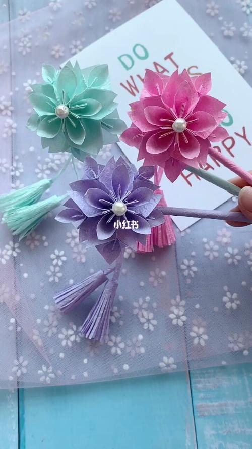 超漂亮的diy古风发簪,快来欣赏一下吧,可_发簪_diy_折纸_古风_教程