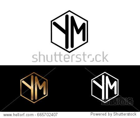 ym letters linked with hexagon shape logo