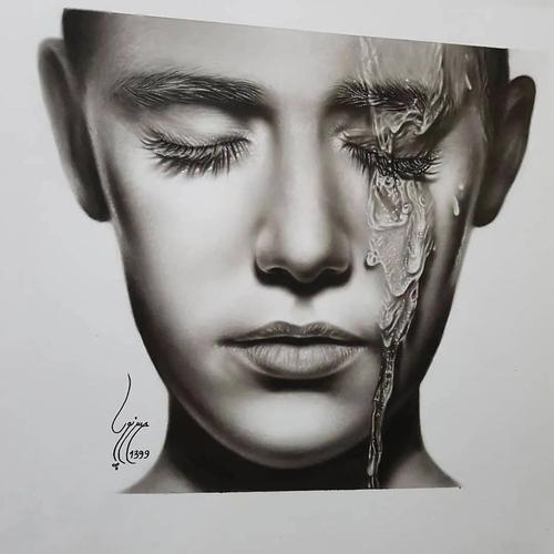 超写实人物彩铅手绘