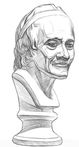 素描入门 石膏伏尔泰头像的画法步骤分析