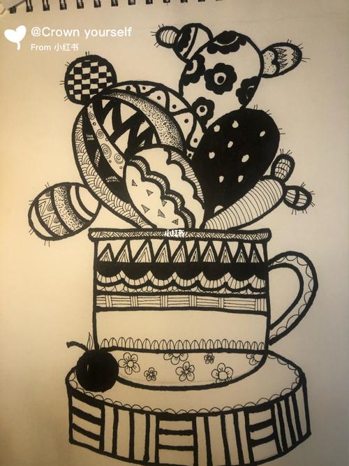 线描仙人掌_仙人掌_线描_线描画_文化_绘画