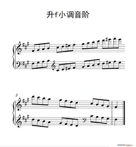 第二级升f小调音阶中国音乐学院钢琴考级作品16级