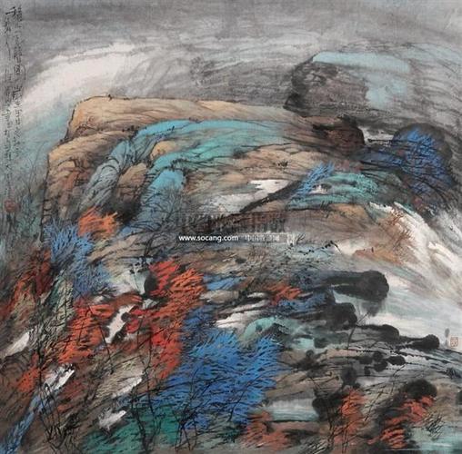 徐国兴 秋山风声图 镜心 设色纸本