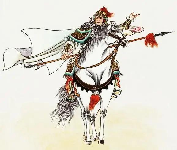 三国英雄常胜将军赵云白描图