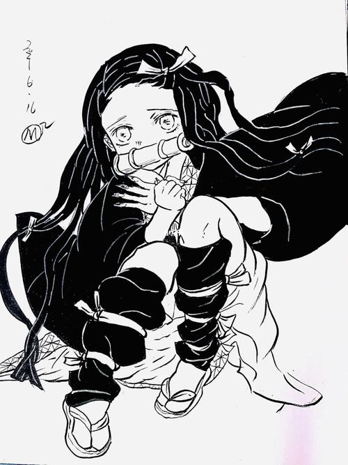 day 91 鬼灭之刃 手绘 弥豆子 没画好_鬼灭之刃_手绘_每日一画_文化