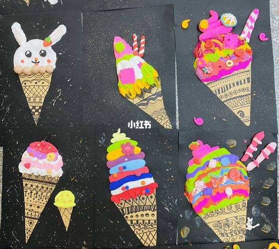 粘土创意画 冰淇淋_粘土_冰淇淋_创意画_超轻粘土_兴趣爱好_手工