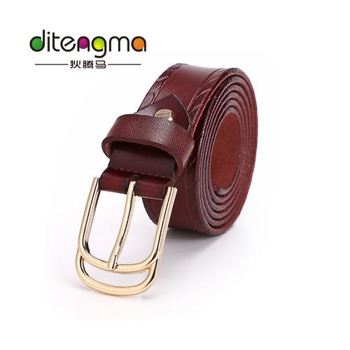 women"s new fashion solid slim belt golden polished belt