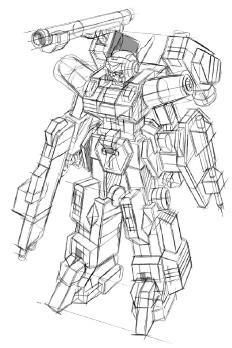 画战斗机器人简笔画只要手绘