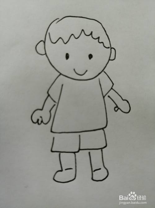 可爱的小男孩怎么画