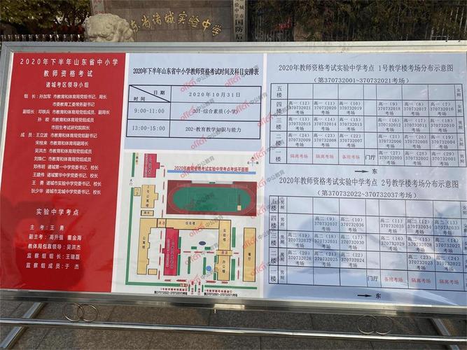 2020下半年潍坊中小学教师资格考试——诸城实验中学考场分布