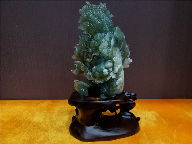 岫玉摆件 岫岩玉石白菜 玉器摆件 装饰 岫玉玉石原石家居摆设饰品sn