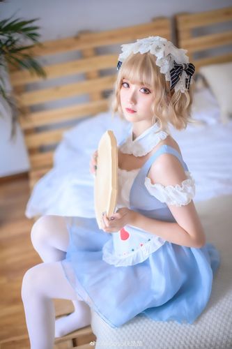 【cos写真】秋楚楚的甜美白丝女仆cos少女私房写真