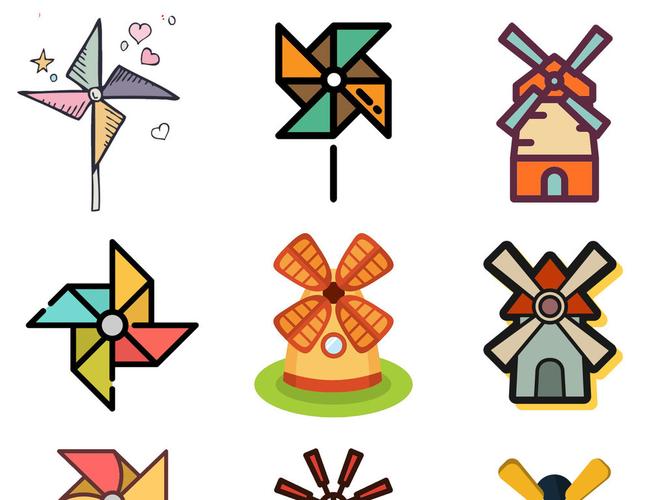 风车的简笔画颜色 (第1页)