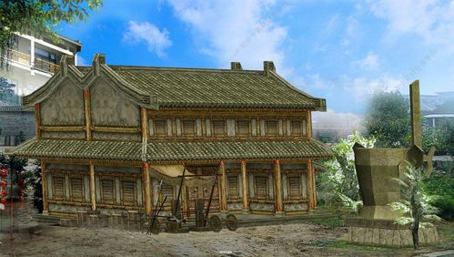 东方古建筑游戏cg古代场景3d模型下载