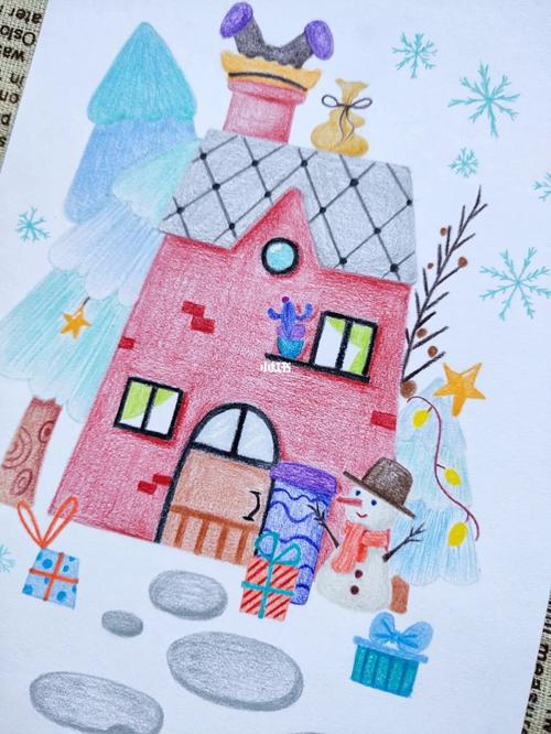 手绘_明信片_彩铅画_圣诞节去哪玩_绘画_彩铅_礼物_圣诞礼物_手绘