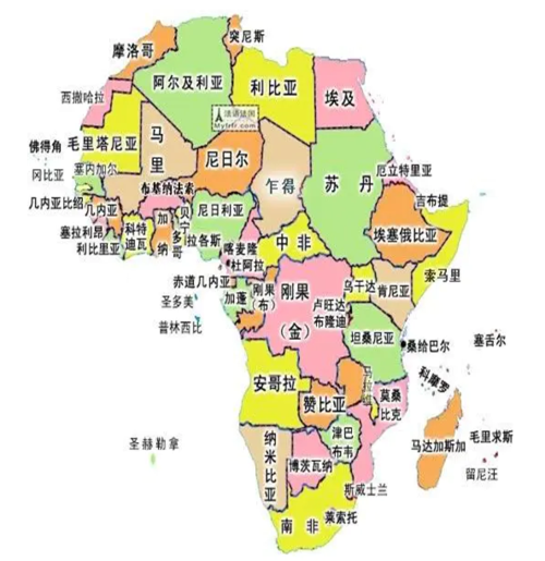 北美洲:有美国,古巴,墨西哥,加拿大,尼加拉瓜,等23个国家.