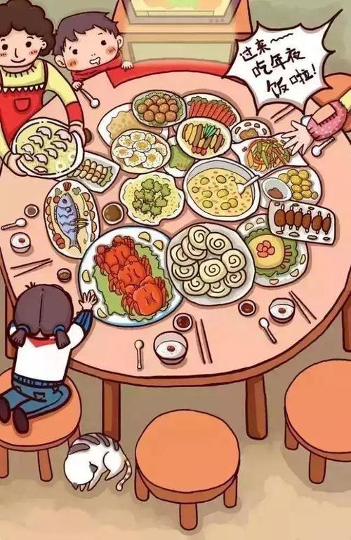 年夜饭菜谱简笔画