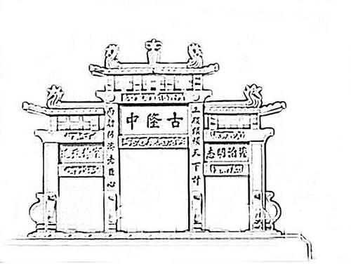 军营大门简笔画