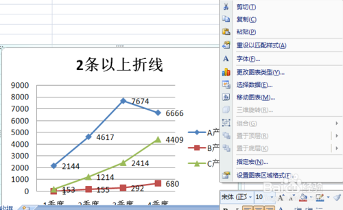 如何实现一个折线图中2/3条以上折线