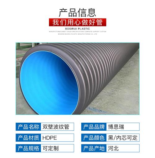 厂家现货供应 hdpe双壁波纹管 hdpe排水管排污管 高密
